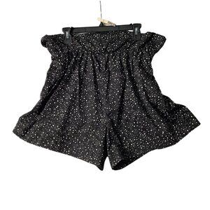 Paris Atelier + Other Stories Paper Bag Polka Dot Shorts Women Size 12 Black